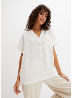 Blouse en mousseline avec patte de boutonnage et poche, bpc bonprix collection