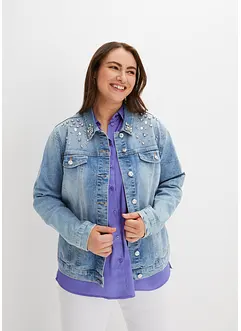 Veste en jean avec strass appliqués, bonprix