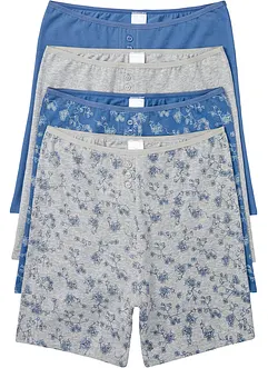 Lot de 4 boxers coton femme longs, taille haute, bonprix