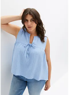 Blouse sans manches en gaze de coton, bonprix