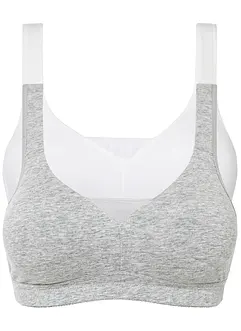 Lot de 2 soutiens-gorge coton moulés sans armatures, bonprix