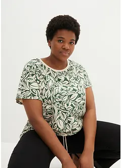 T-shirt court-long avec lien à nouer, bonprix