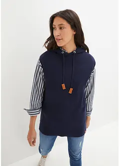 Pull sans manches à capuche, oversize, bonprix