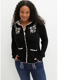 Joli gilet en maille bavarois avec broderie, bonprix