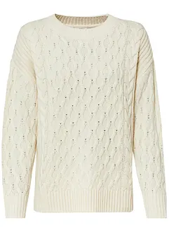 Pull en maille torsadée, bonprix