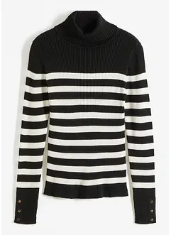 Pull col roulé rayé, bonprix