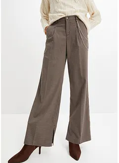 Pantalon à pinces et carreaux, chaîne amovible, bonprix