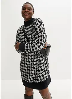 Robe en maille à motif pied-de-poule, bonprix