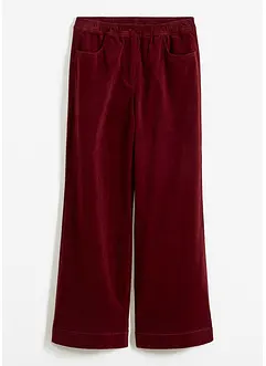 Pantalon large en velours côtelé avec taille haute élastiquée, bonprix