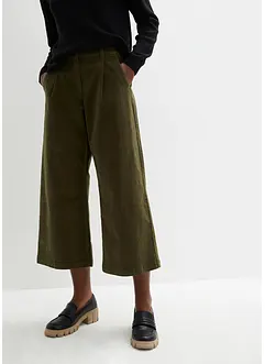 Jupe-culotte en velours côtelé stretch avec taille haute confortable, longueur 7/8, bonprix