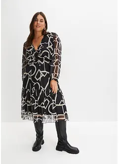 Robe midi en mesh imprimée, bonprix