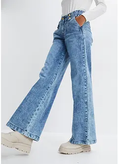 Jean large taille mi-haute avec boutons décoratifs, bonprix