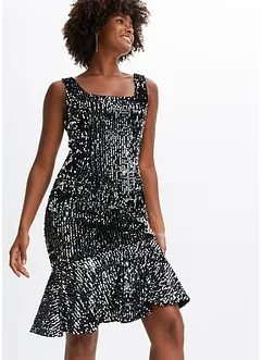 Robe en velours avec sequins, bonprix