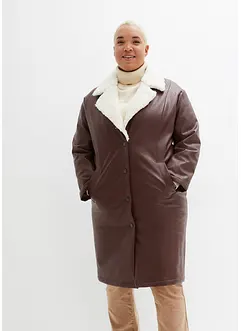 Manteau rembourré avec maille peluche au col, bonprix