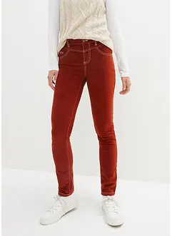 Pantalon en velours côtelé extensible Slim Fit avec coutures contrastantes, bonprix