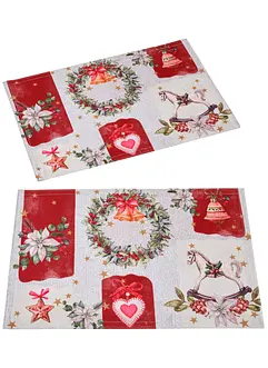 Lot de 2 sets de table avec imprimé de Noël, bonprix