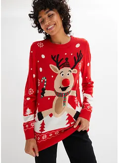 Pull motif Noël avec encolure ronde, bonprix