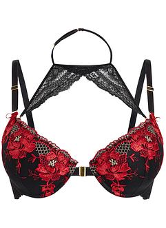 Soutien-gorge à coques et à armatures fermé devant avec ravissante broderie, BODYFLIRT
