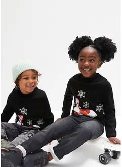 Pull en maille enfant avec motif de Noël, bpc bonprix collection