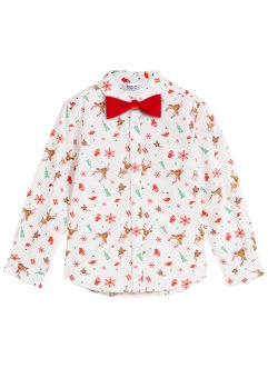 Chemise manches longues garçon à motif de Noël et nœud papillon (ens. 2 pces), Slim Fit, bpc bonprix collection