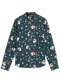 Chemise manches longues garçon à motif de Noël, Slim Fit, bonprix