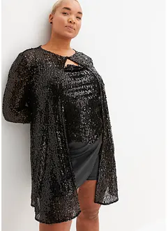 Long gilet à sequins, bonprix