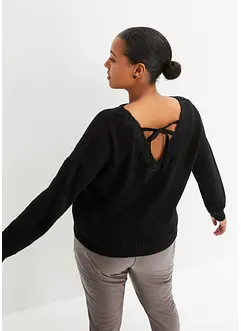 Pull avec dentelle, bonprix