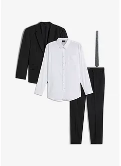 Costume 4 pièces : veste de costume, pantalon, chemise, cravate, bonprix