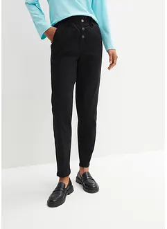 Pantalon en twill à taille haute élastiquée, bonprix