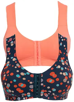 Lot de 2 soutiens-gorge fermeture devant sans armatures avec coton, bonprix