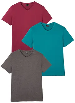 Lot de 3 T-shirts col V, bonprix
