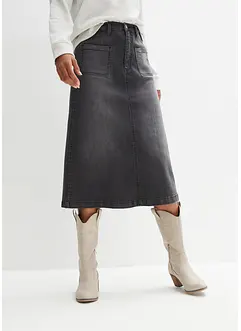 Jupe midi en jean extensible, bonprix