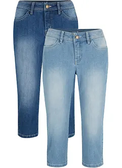 Lot de 2 jeans corsaire extensibles, bonprix