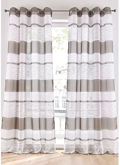 Voilage transparent à imprimé rayures horizontales (1 pce), bonprix
