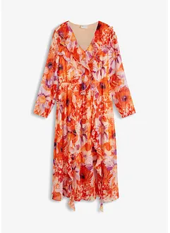 Robe en mousseline à volants en polyester, bonprix