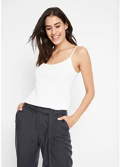 Lot de 3 tops à fines bretelles 100% coton, bonprix