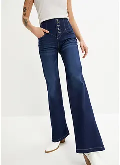 Jean flare taille haute avec polyester recyclé, bonprix