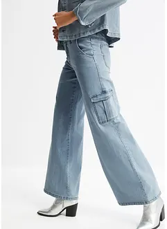 Jean cargo large, taille mi-haute, bonprix