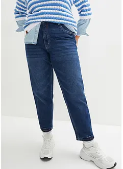 Jean mom taille haute, peu extensible, cropped, bonprix