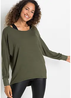 T-shirt long et top en viscose extensible, bonprix
