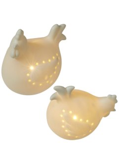 Figurine déco LED poules (lot de 2), bpc living bonprix collection