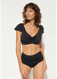 Bas de maillot sculptant, taille haute, maintien léger, avec fronces, bonprix