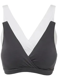 Lot de 2 brassières d'allaitement sans armatures avec coton, bonprix