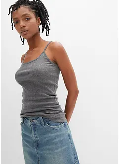 Lot de 2 tops à fines bretelles 100% coton, bonprix