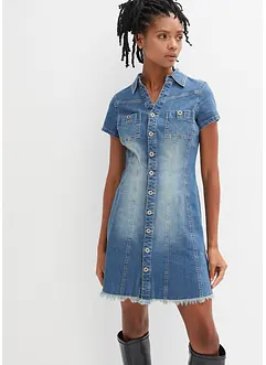 Robe en jean boutonnée, bonprix