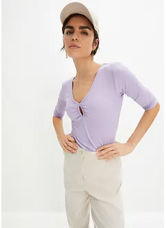 T-shirt côtelé en viscose douce, bonprix