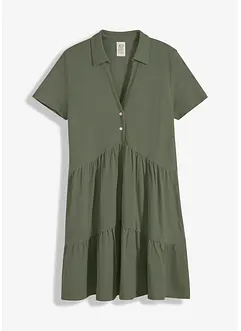 Robe en jersey de coton avec col polo, bonprix
