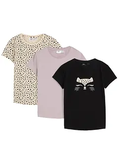 Lot de 3 T-shirts fille en coton, bonprix