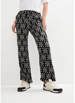 Pantalon palazzo imprimé avec taille élastiquée, bonprix