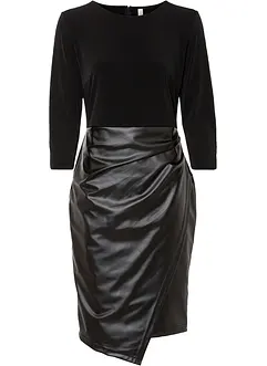 Robe bi-matière avec haut en jersey, bonprix